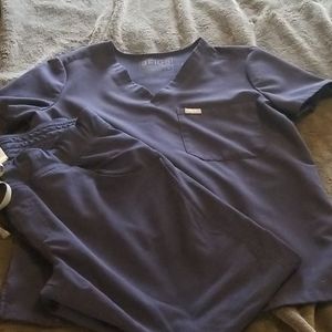 Navy blue Figs scrub set